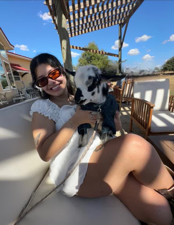 Diana with baby goat